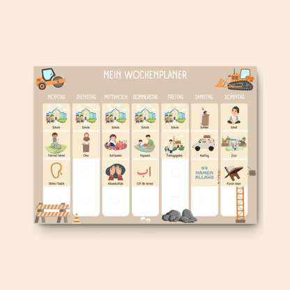 Mapimu Kids Wochenplaner BAGGER