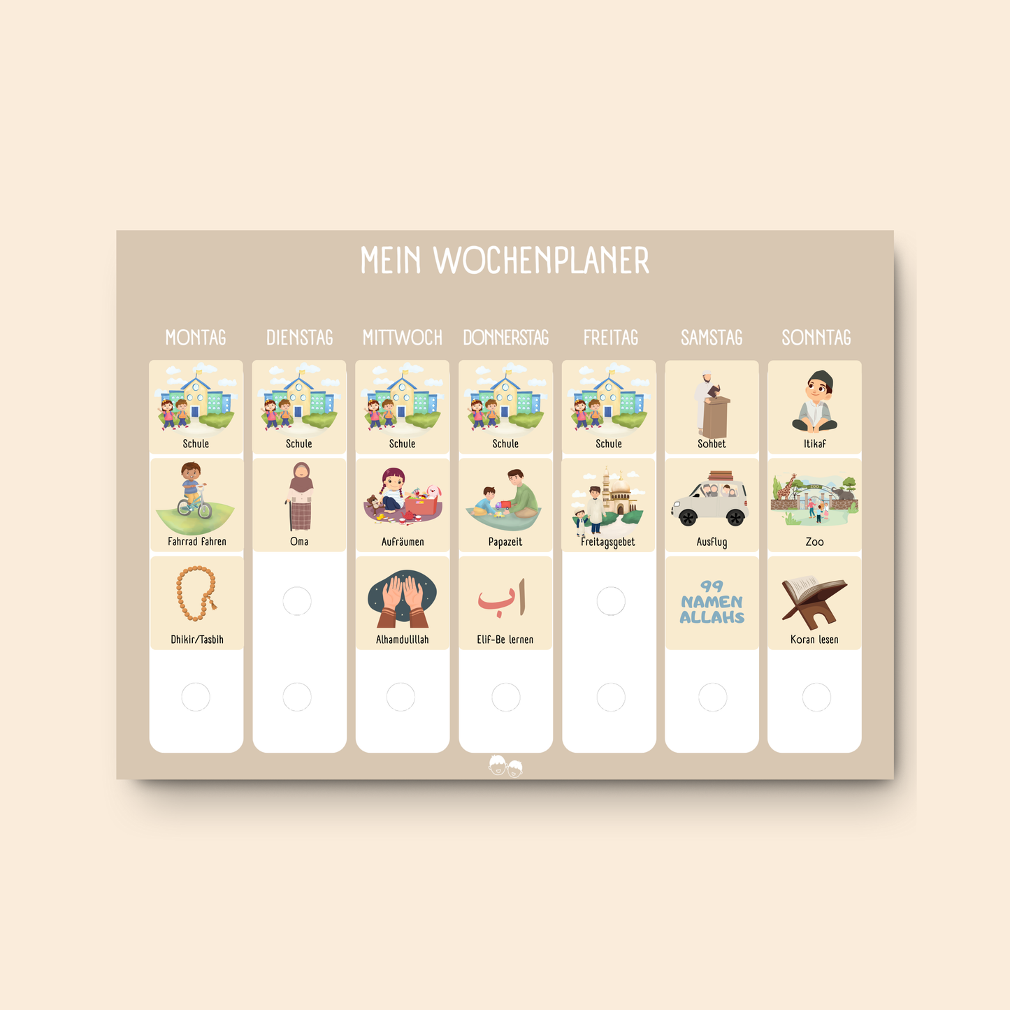 Mapimu Kids Wochenplaner BEIGE