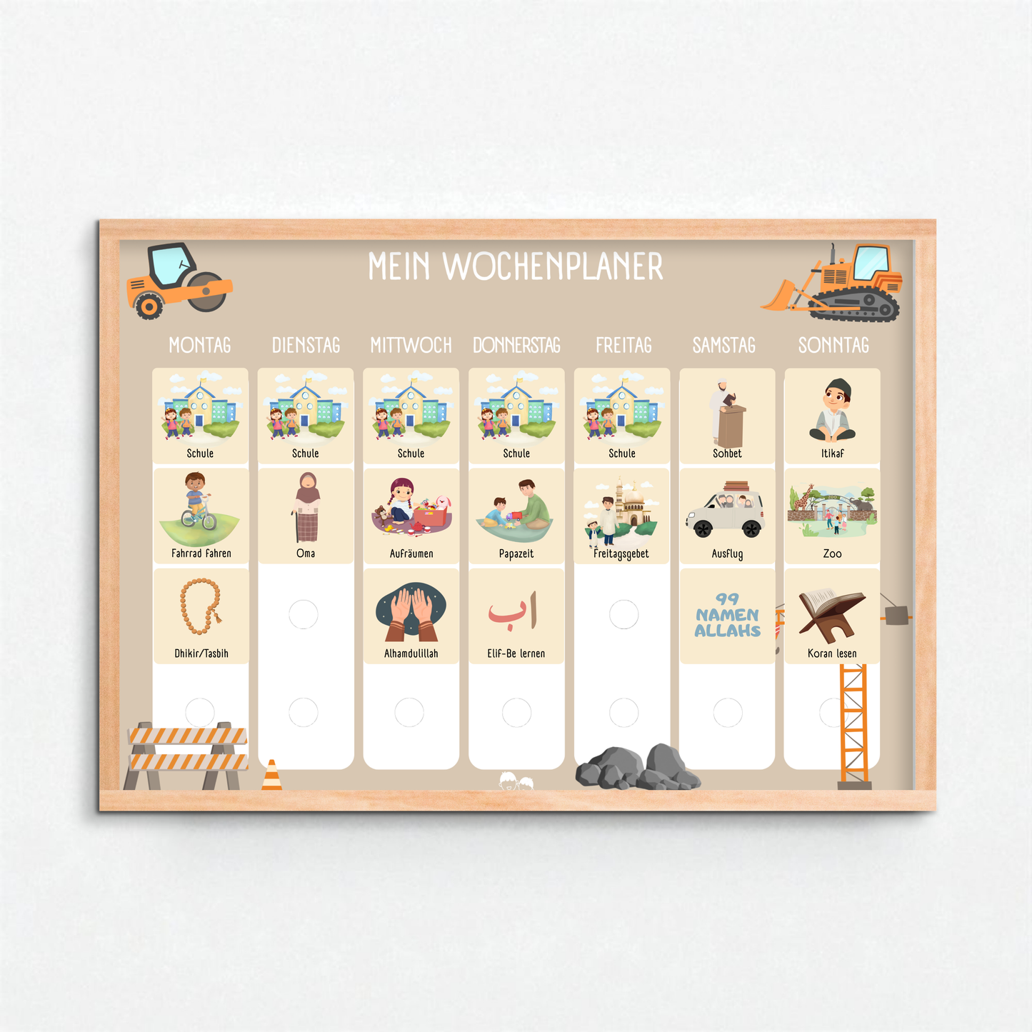 Mapimu Kids Wochenplaner BAGGER